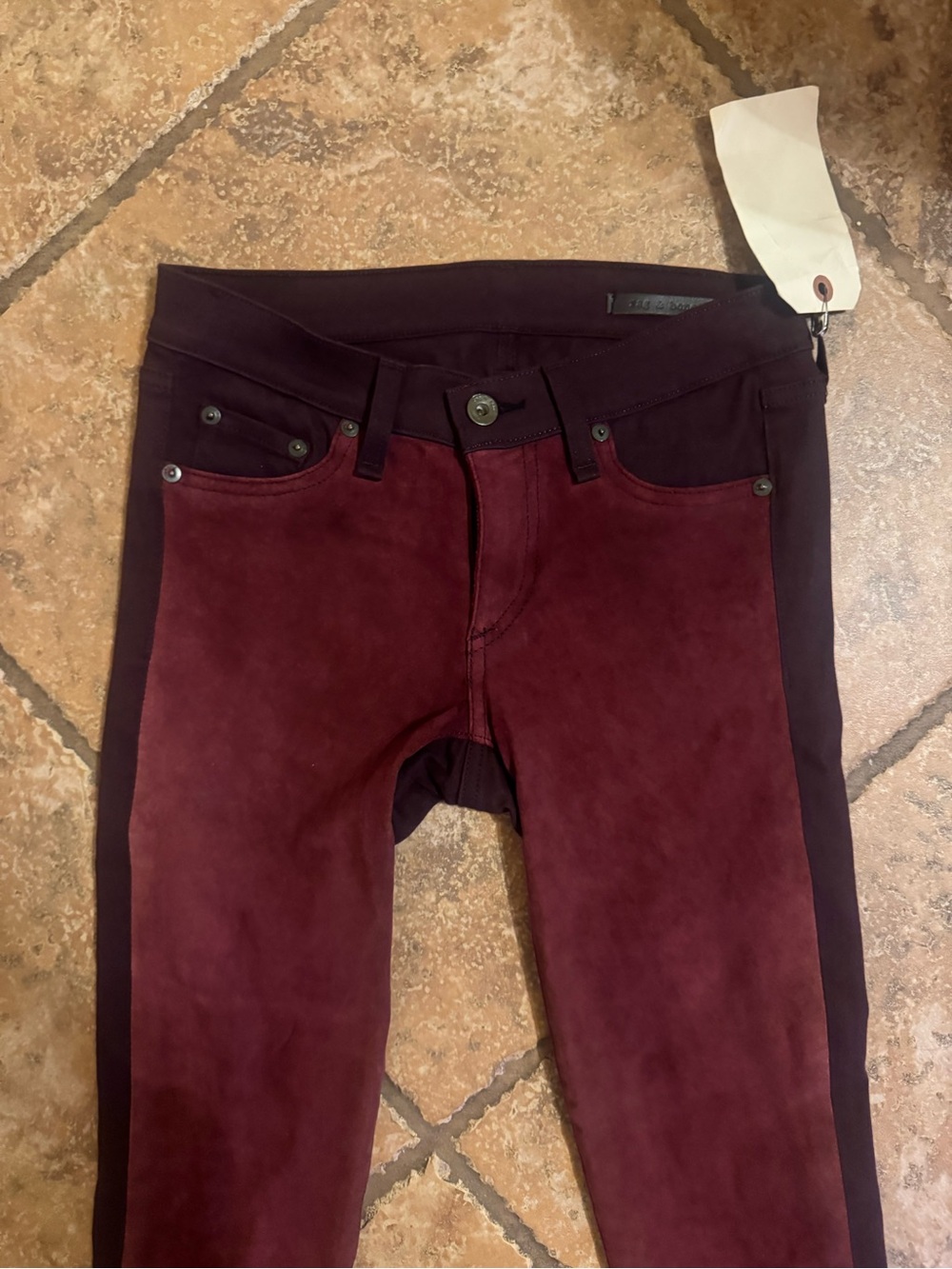rag & bone Two-Tone Burgundy and Dark Plum Women’s Jeans